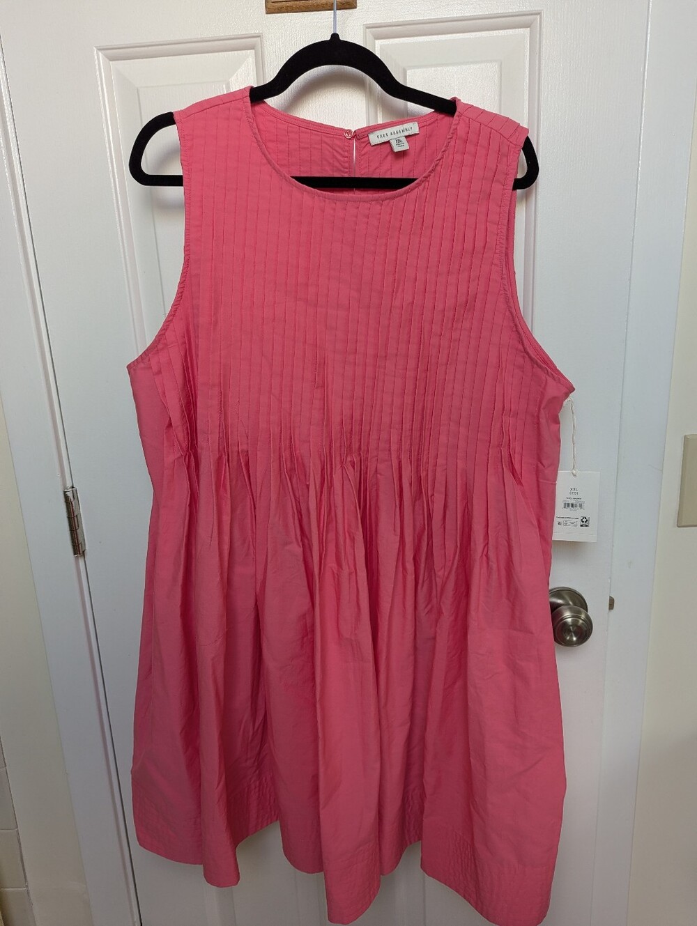 Free Assembly Pink Pintuck Pleated Sleeveless A-Line Dress - XXL NWT